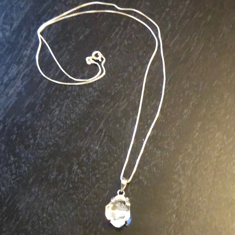 Sterling Silver Herkimer diamond necklace